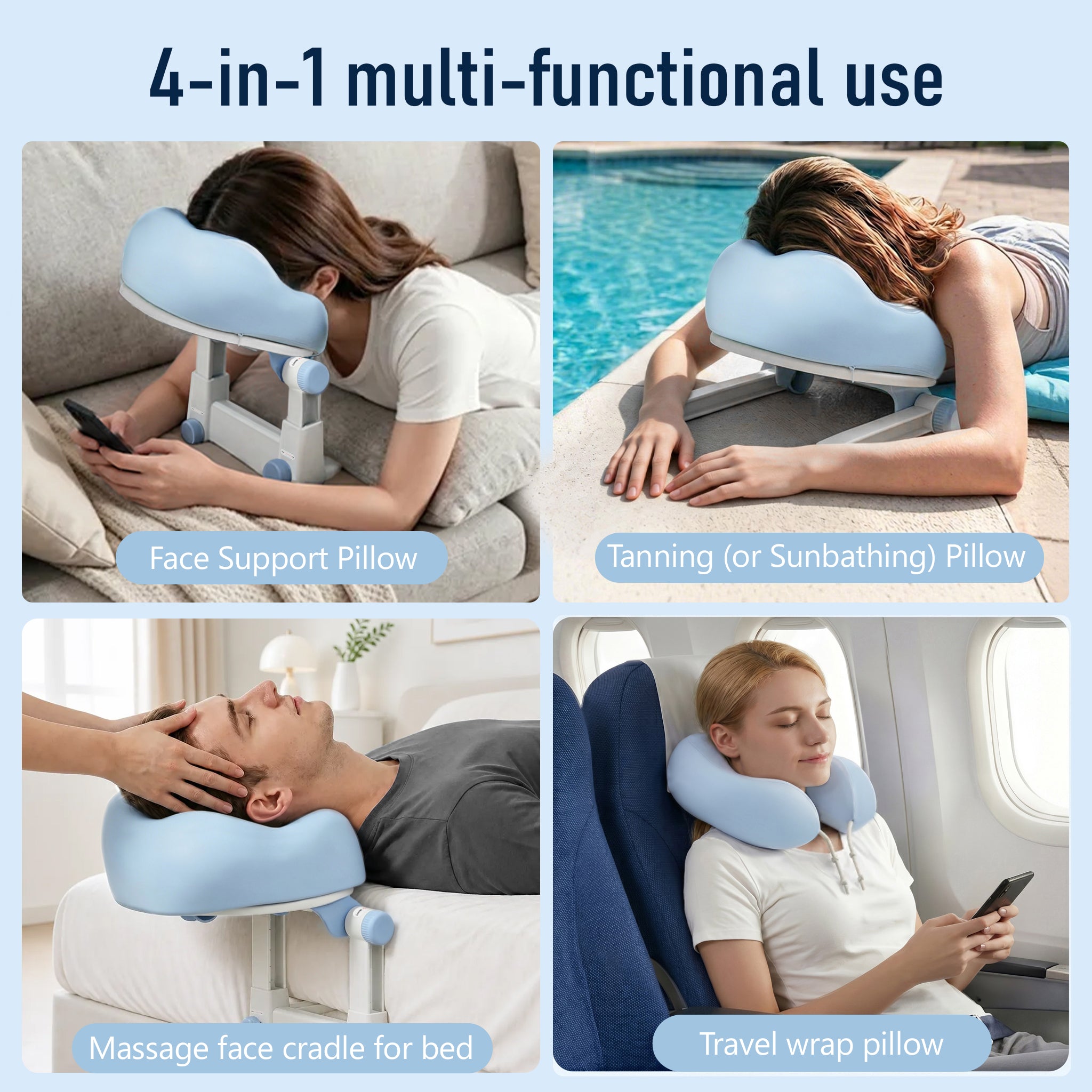 Hawcay 4 in 1 Massage Headrest for Bed