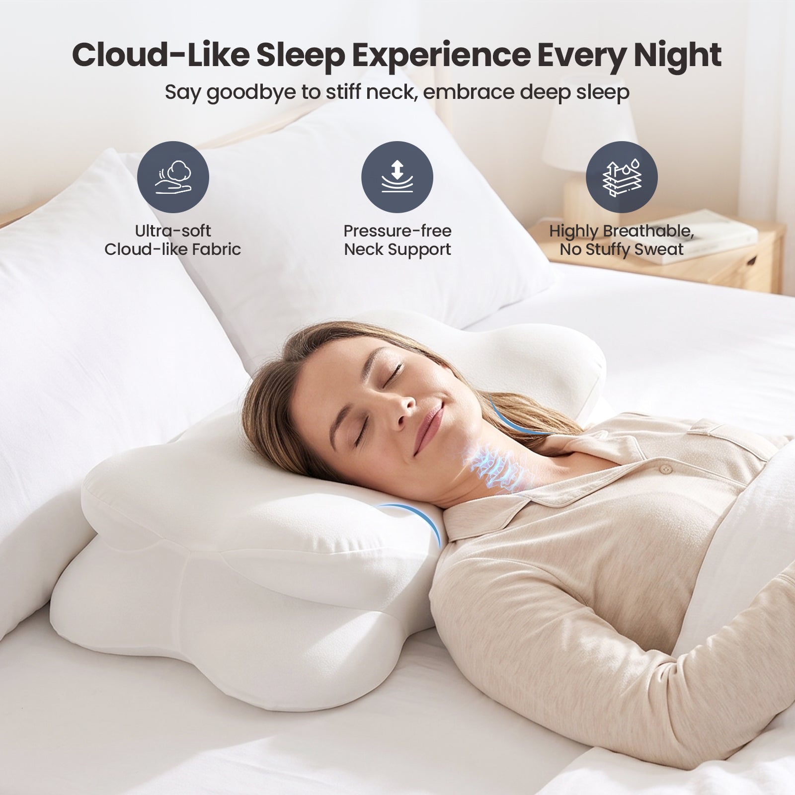 Hawcay Ergonomic Memory Foam Pillow