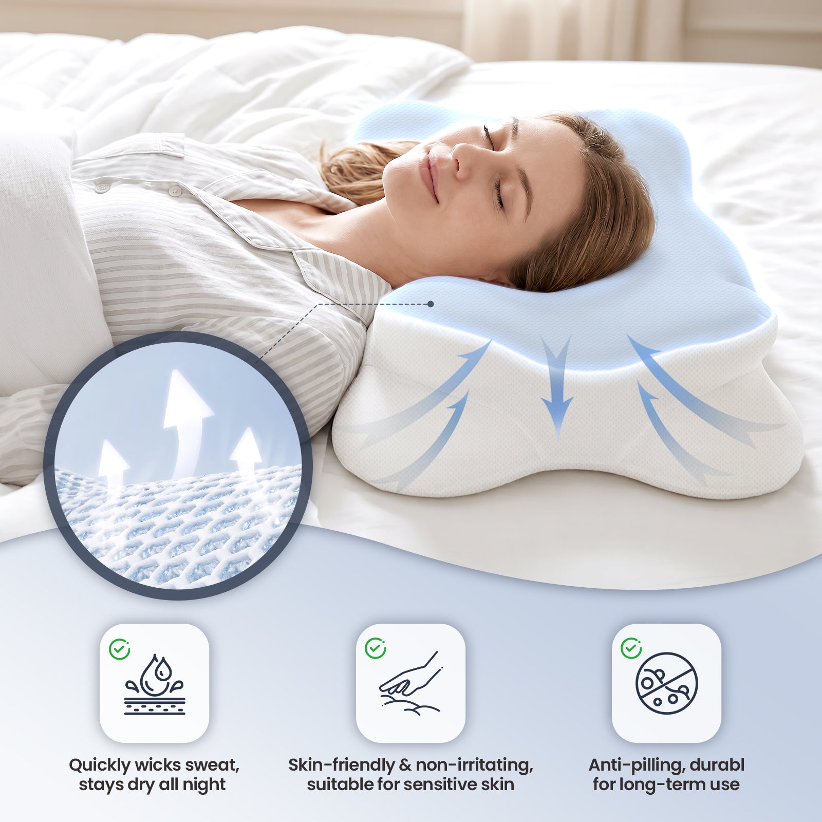 Hawcay Ergonomic Memory Foam Pillow